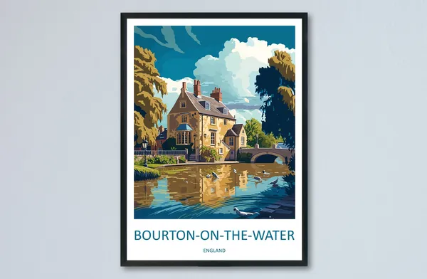Bourton On The Water Travel Poster, England Village