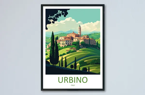 Urbino Travel Poster, Italy Art Print