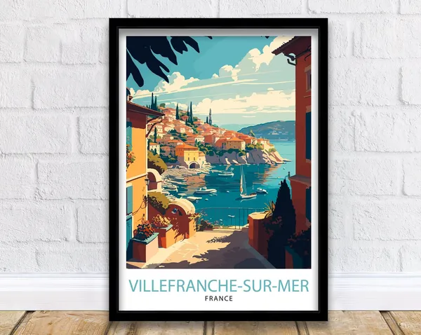 Villefranche Sur Mer Travel Poster, France Wall Art