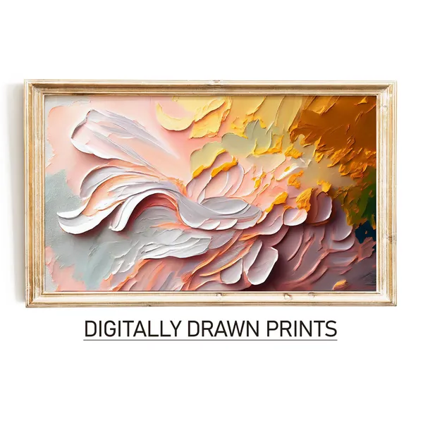 Abstract Frame TV Art, Spring Oil Painting