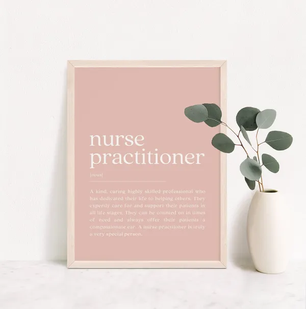 Nurse Practitioner Definition, Nurse Noun Art Print