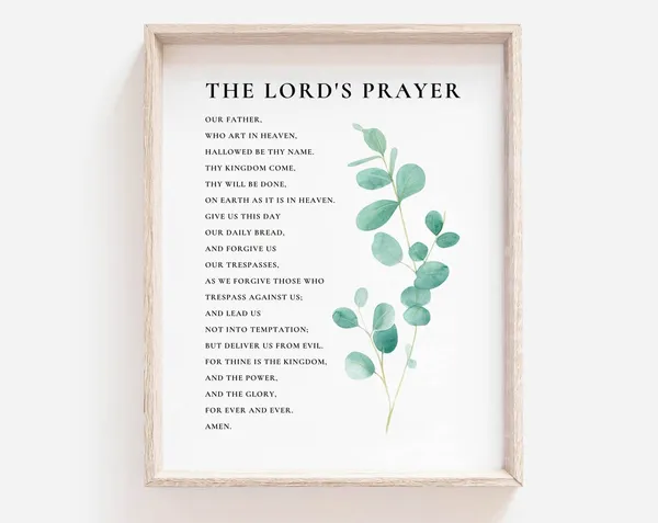 The Lord's Prayer Scripture, Farmhouse Art Print