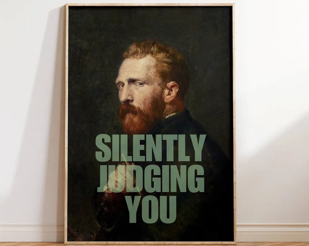Silently Judging You Vintage Portrait Art Print