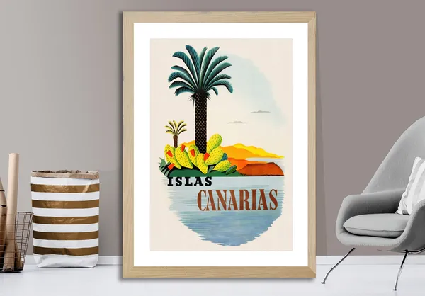 Islas Canarias Spain Vintage Travel Poster