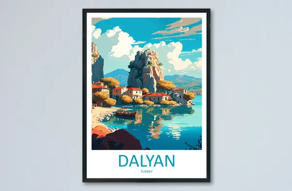 Dalyan Travel Poster, Turkey City Wall Art