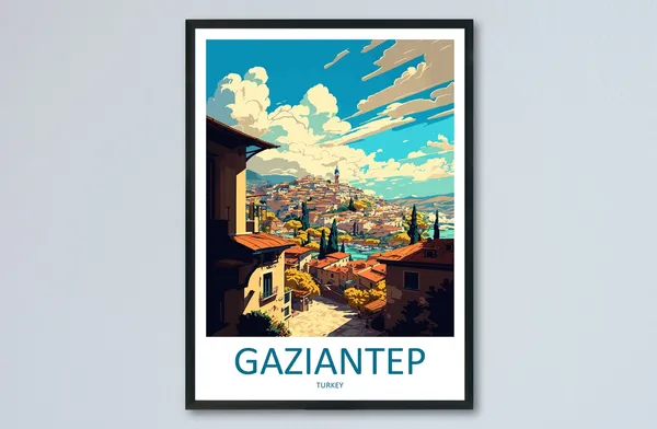 Gaziantep Travel Poster, Turkey Place Print