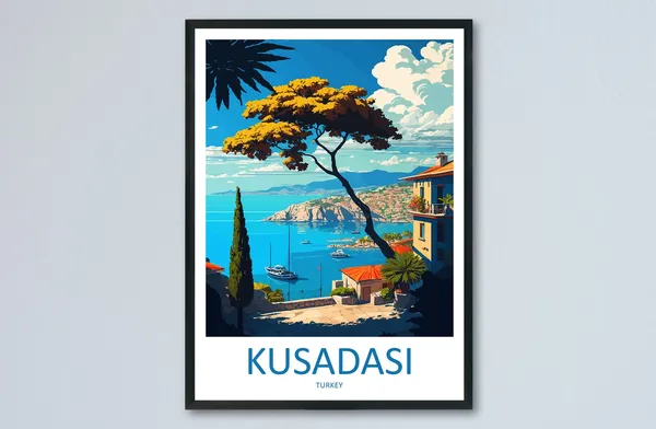 Kuadas Travel Poster, Turkey City Art Print