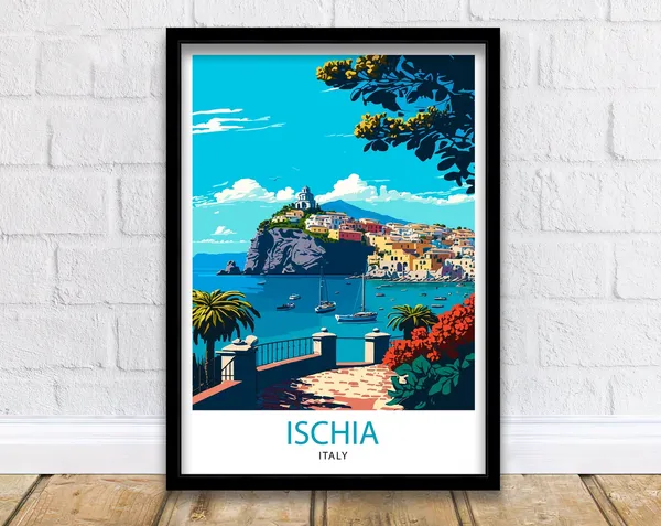 Ischia Italy Travel Poster, Home Living Decor