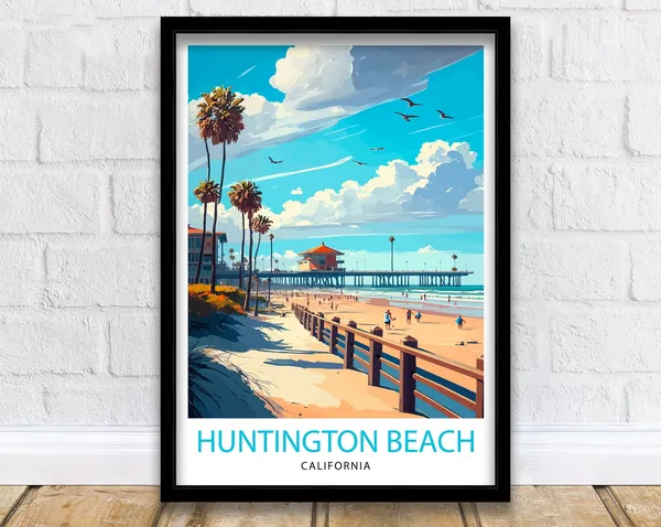 Huntington Beach California Travel Print Art Print