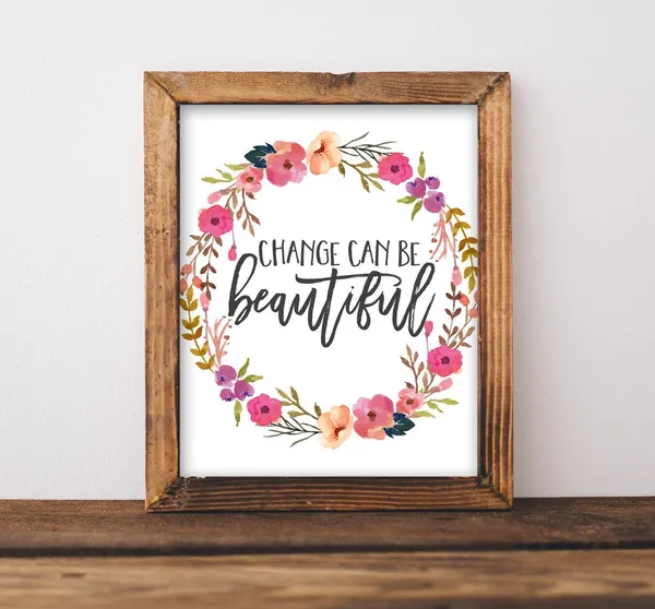 Change Can Be Beautiful Boho Quote Art Print