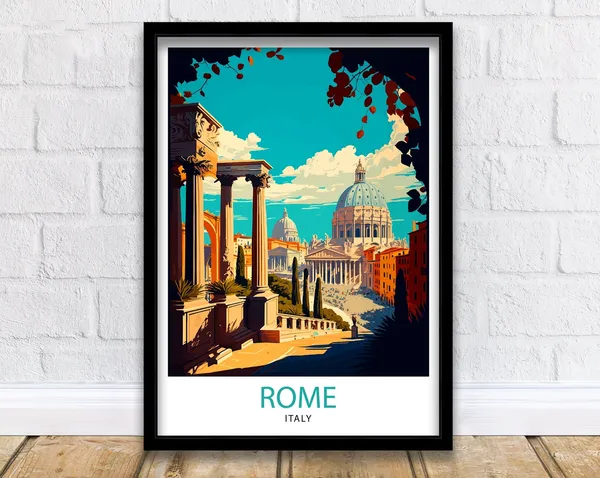 Rome Italy Travel Poster, Travel Gift For Rome
