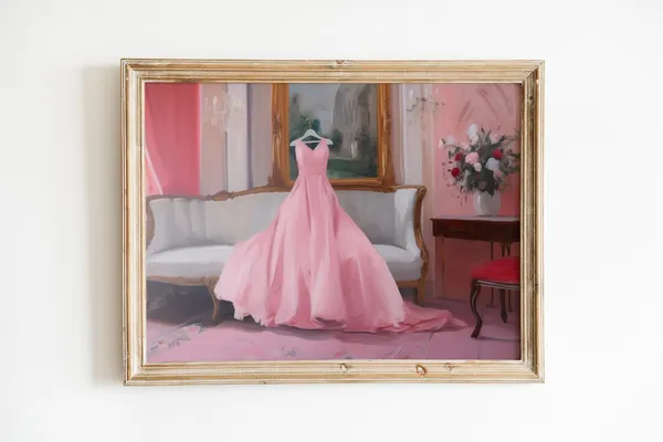 Pink Balletcore Print, Soft Victorian Aesthetic Art Print