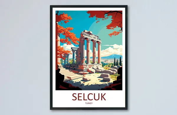 Selcuk Travel Poster, Turkey City Wall Art