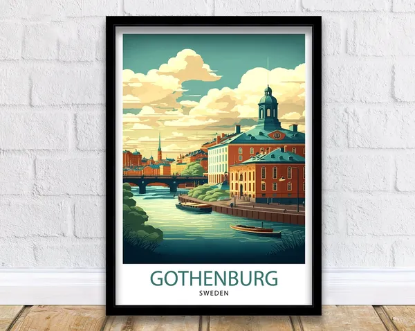 Gothenburg Travel Poster, Gothenburg Sweden Decor