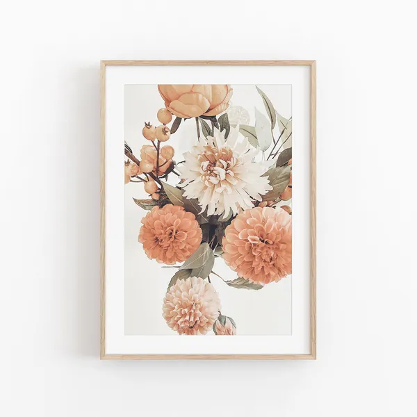 Summer Flowers Botanical Print, Modern Minimalist