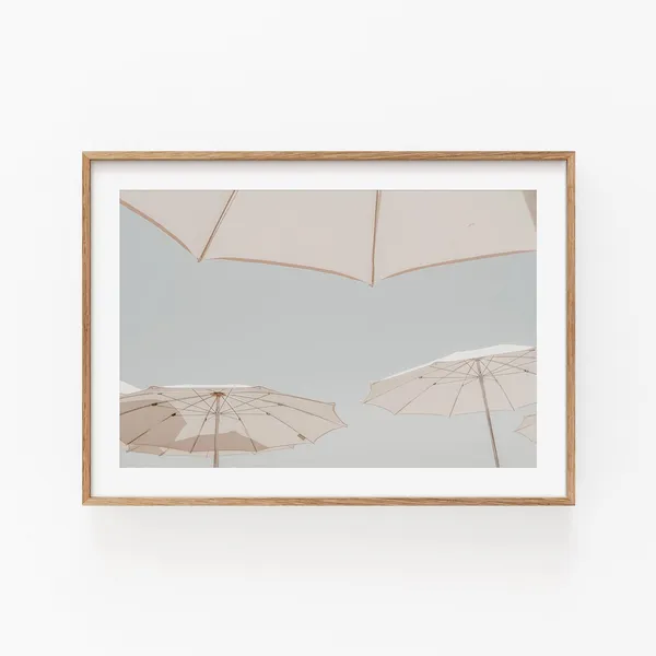 Umbrella Beach Poster, Summer Coastal Decor