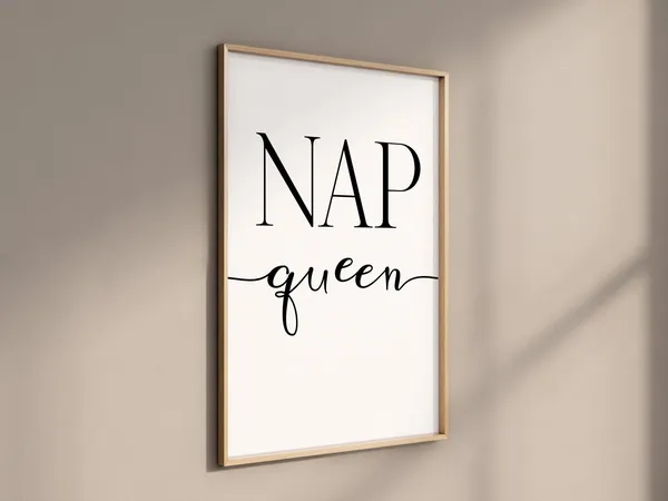 Nap Queen Funny Bedroom Wall Art Print