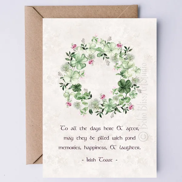 Irish Toast Greeting Card, Wedding Blessing Ireland