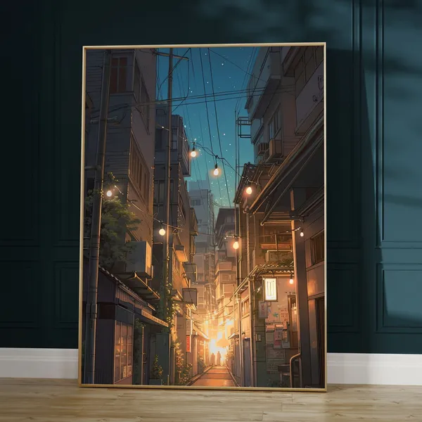 Anime Street Scene, Lofi Hip Hop Poster