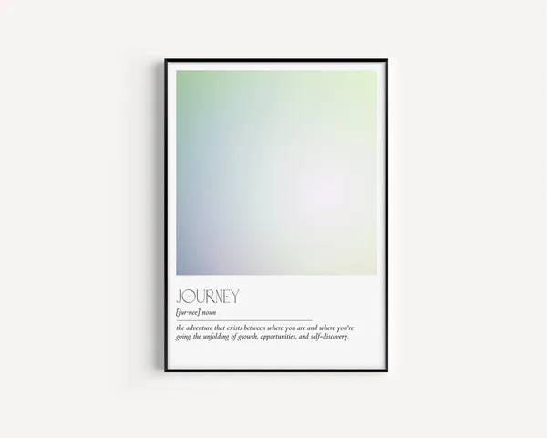 Journey Definition Minimalist Typography Art Print