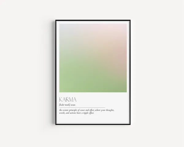 Karma Definition Minimalist Typography Art Print
