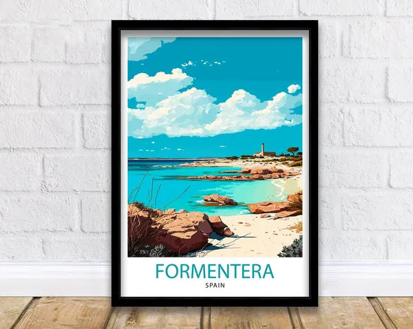 Formentera Travel Poster, Island Home Decor