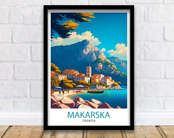 Makarska Croatia Travel Poster, Home Decor