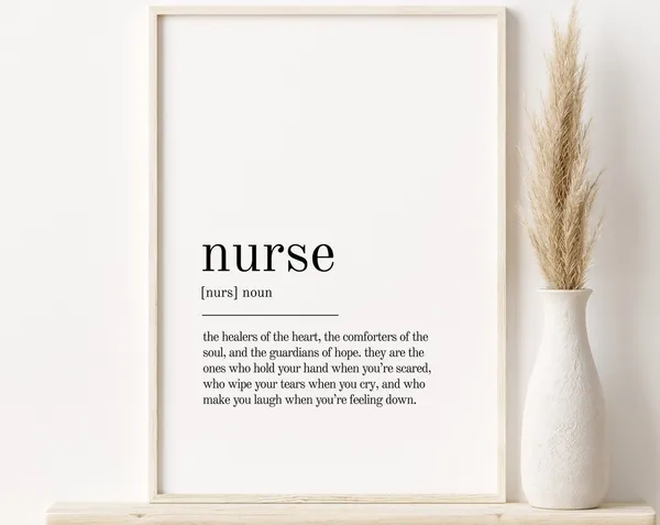 Nurse Definition Quote Print, Office Wall Decor