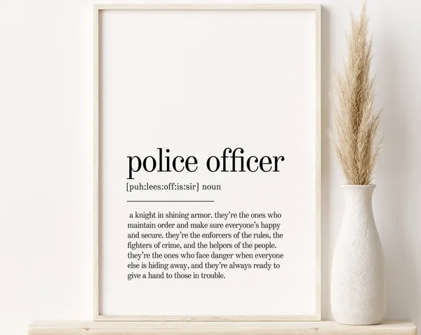 Police Officer Definition Personalized Wall Art Print