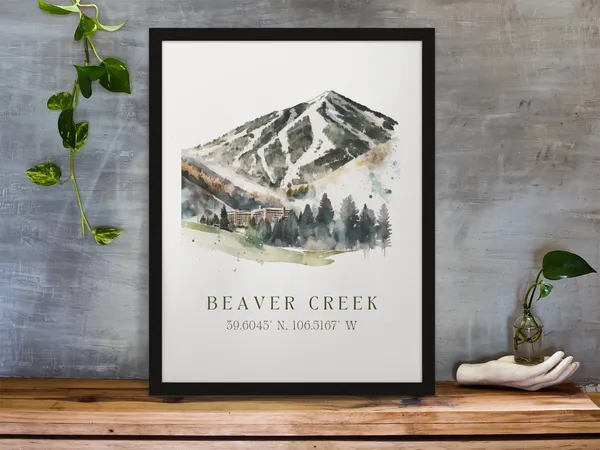 Beaver Creek Colorado Travel Poster, Custom Text