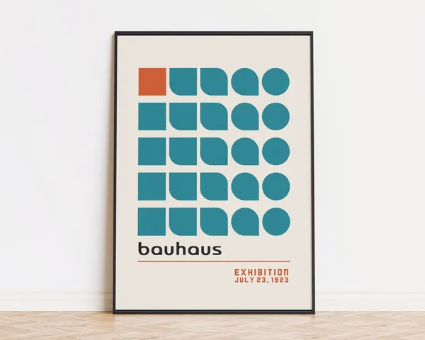 Bauhaus Minimalist Exhibition Poster 1923, Art Print