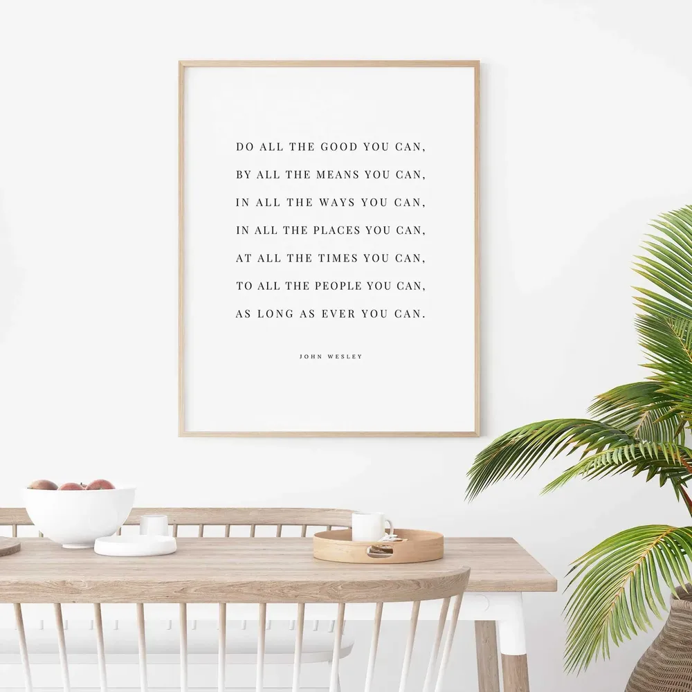 John Wesley Quote Wall Art, Modern Christian Print - Image 2