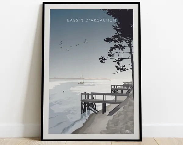 Bassin d'Arcachon Vintage Travel Poster, Ocean Coast