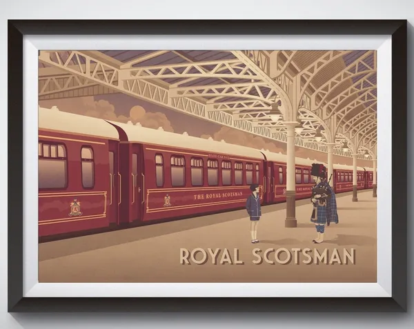 Royal Scotsman Vintage Travel Poster, Railway Art