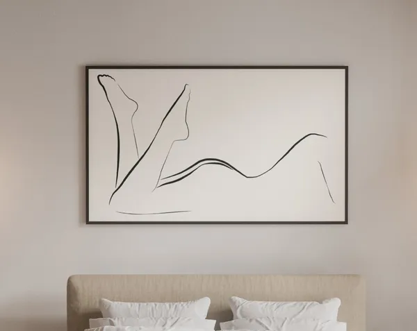 Curvy Woman Nude Line Drawing Art Print