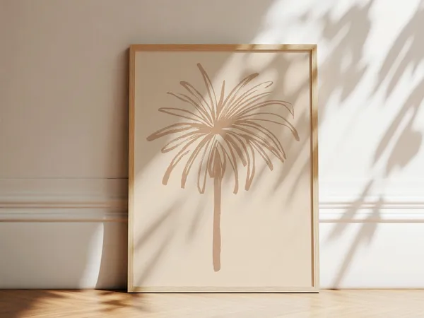 Palm Tree Minimalist Botanical Line Art Print