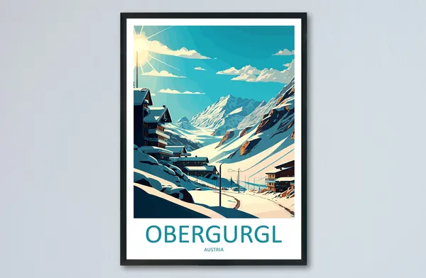 Obergurgl Travel Poster, Austria Wall Art Print