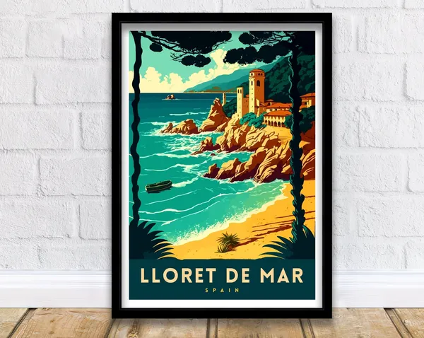 Lloret De Mar Spain Travel Poster, Europe Decor