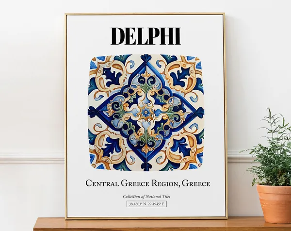 Delphi Ancient Greek Heritage Travel Poster