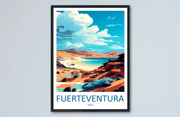 Fuerteventura Travel Poster, Spain Wall Decor