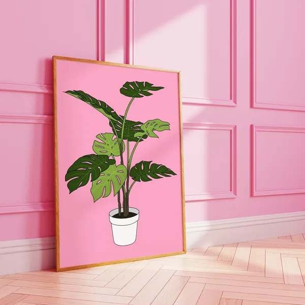 Monstera Plant Wall Print, Cheeseplant Mom Decor