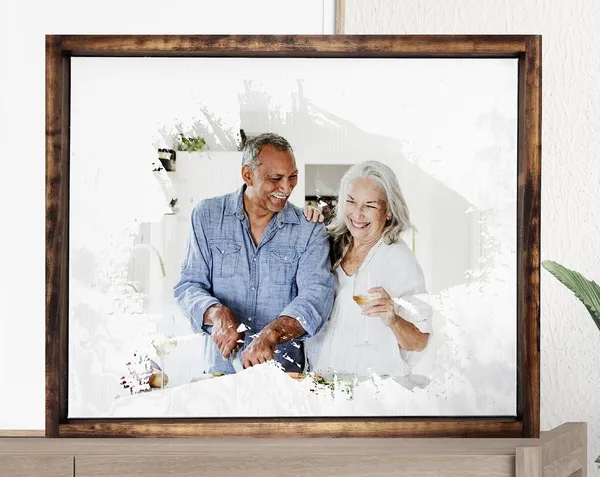 Custom Watercolor Portrait, Farmhouse Anniversary Gift