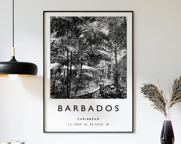 Barbados Travel Poster, Caribbean Travel Print