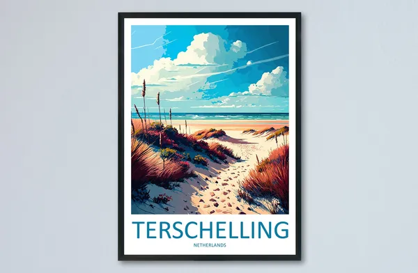 Terschelling Travel Poster, Netherlands Place Print
