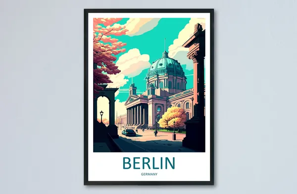 Berlin Travel Poster, Germany Wall Decor