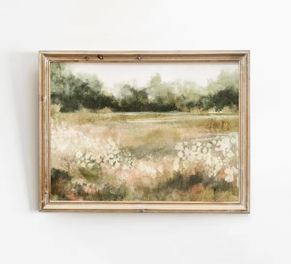 Spring Scenery Landscape Art Print, Farmhouse Decor