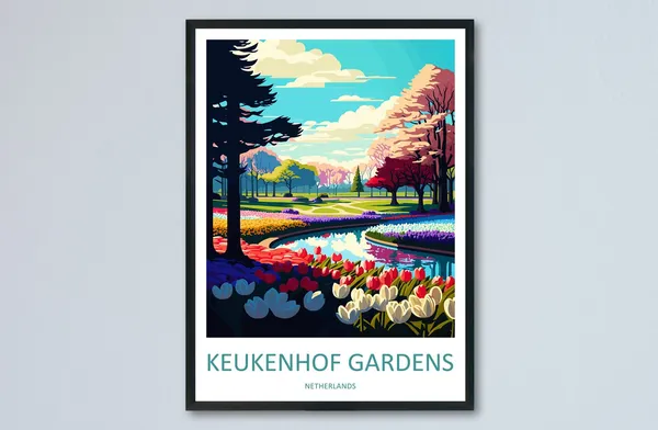 Keukenhof Gardens Travel Poster, Netherlands