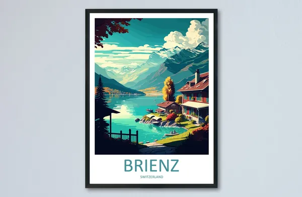 Brienz Travel Poster, Switzerland Wall Art