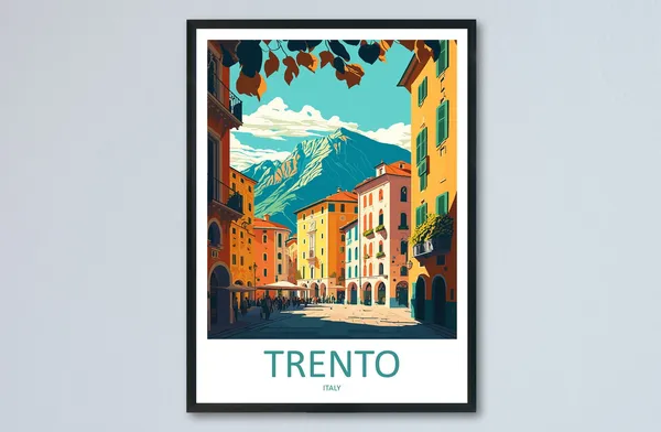 Trento Travel Poster, Italy Wall Art Print
