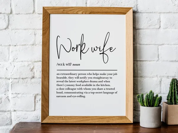 Work Wife Definition Gift, Office Friendship Art Print